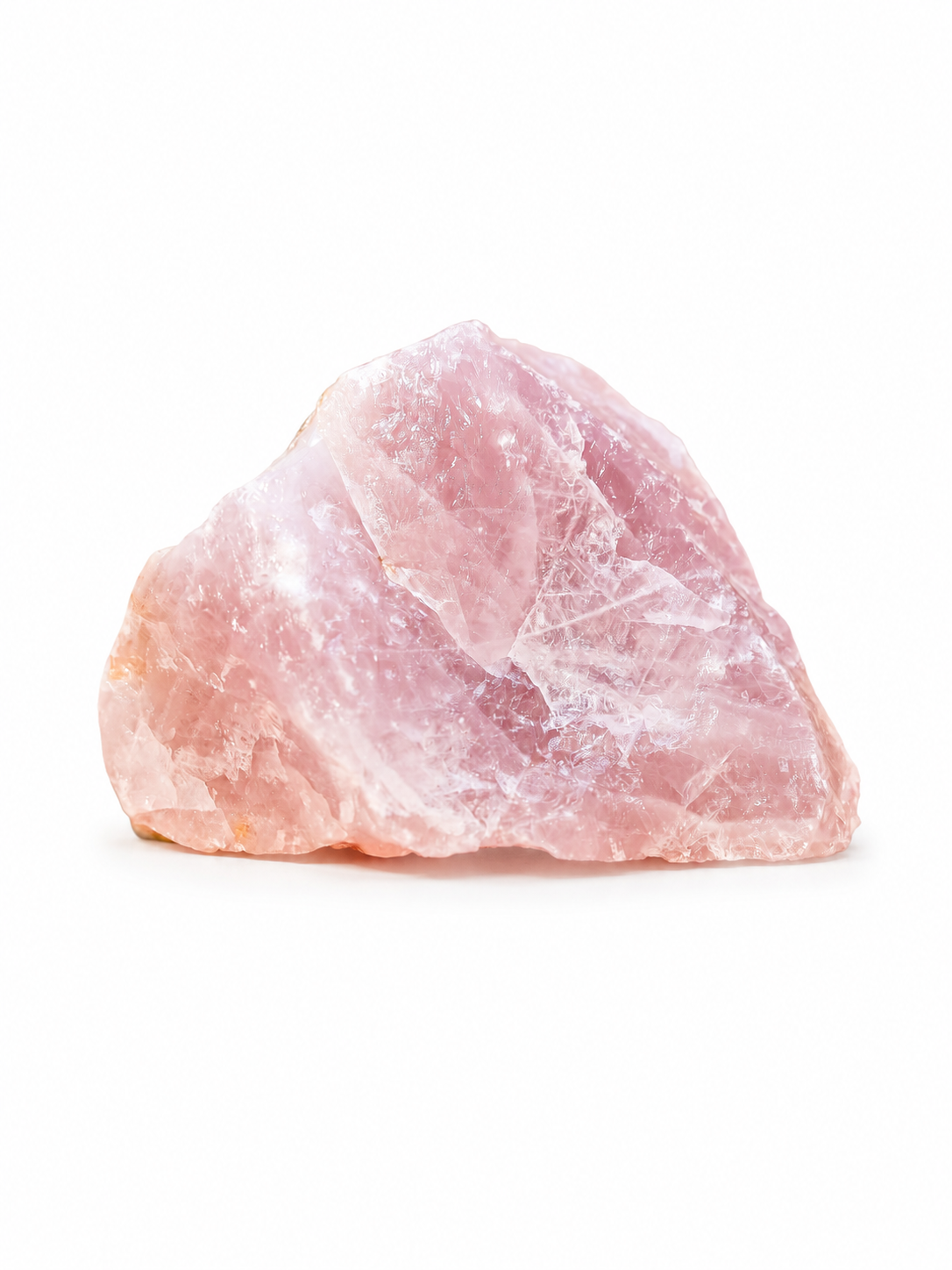 Cuarzo rosa masivo sin pulir · pieza natural en bruto