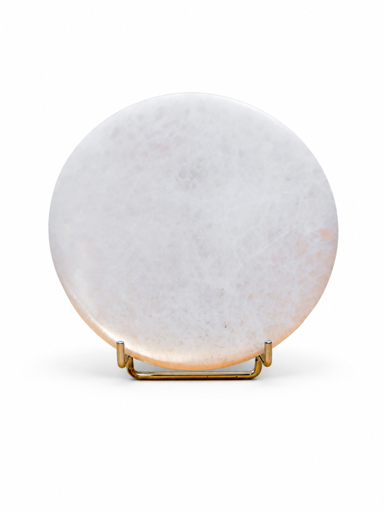 Disco Pulido de Selenita Natural 14 cm