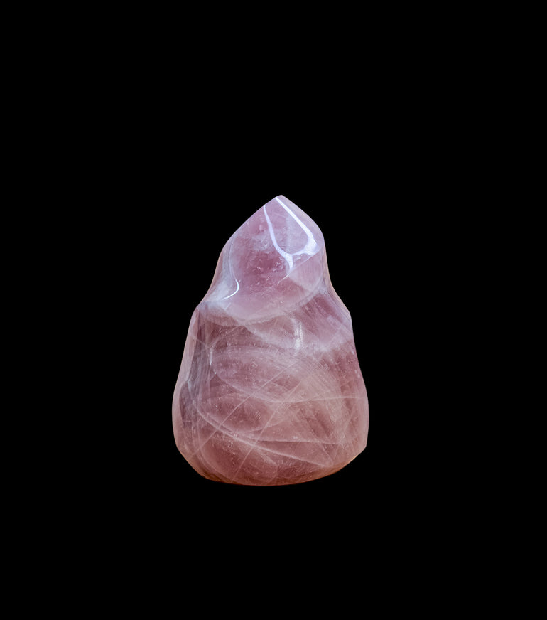 Llama de Cuarzo Rosa Natural Pulido 1kg