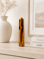 Cargar imagen en el visor de galería, Punta de Ojo de Tigre Natural Pulida – Generador Decorativo
