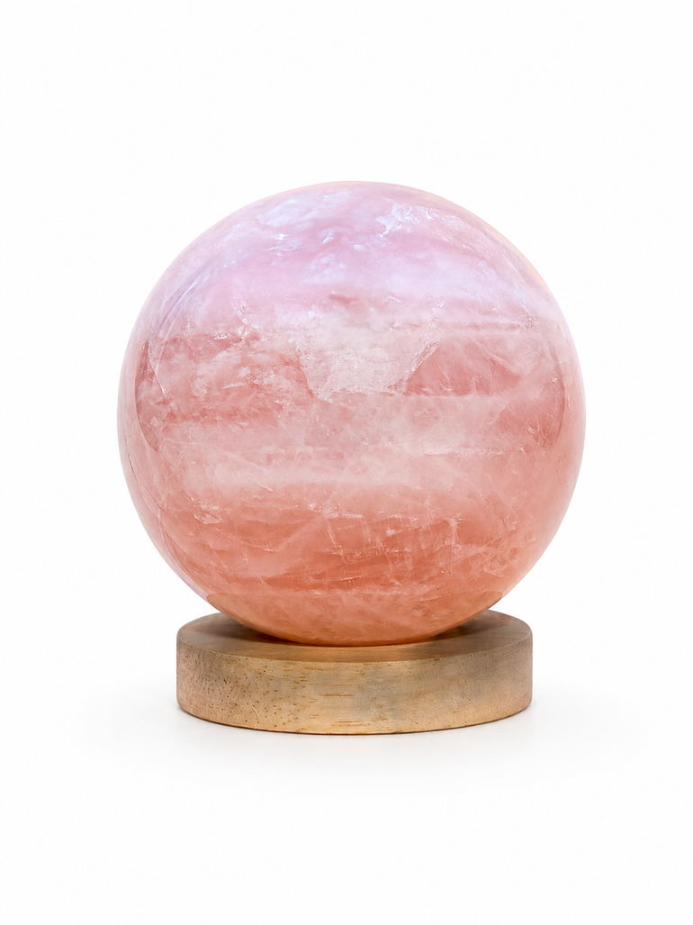 Esfera de Cuarzo Rosa Pulida