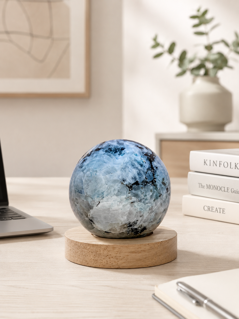 Esfera de Piedra Luna Natural · 0,24 kg