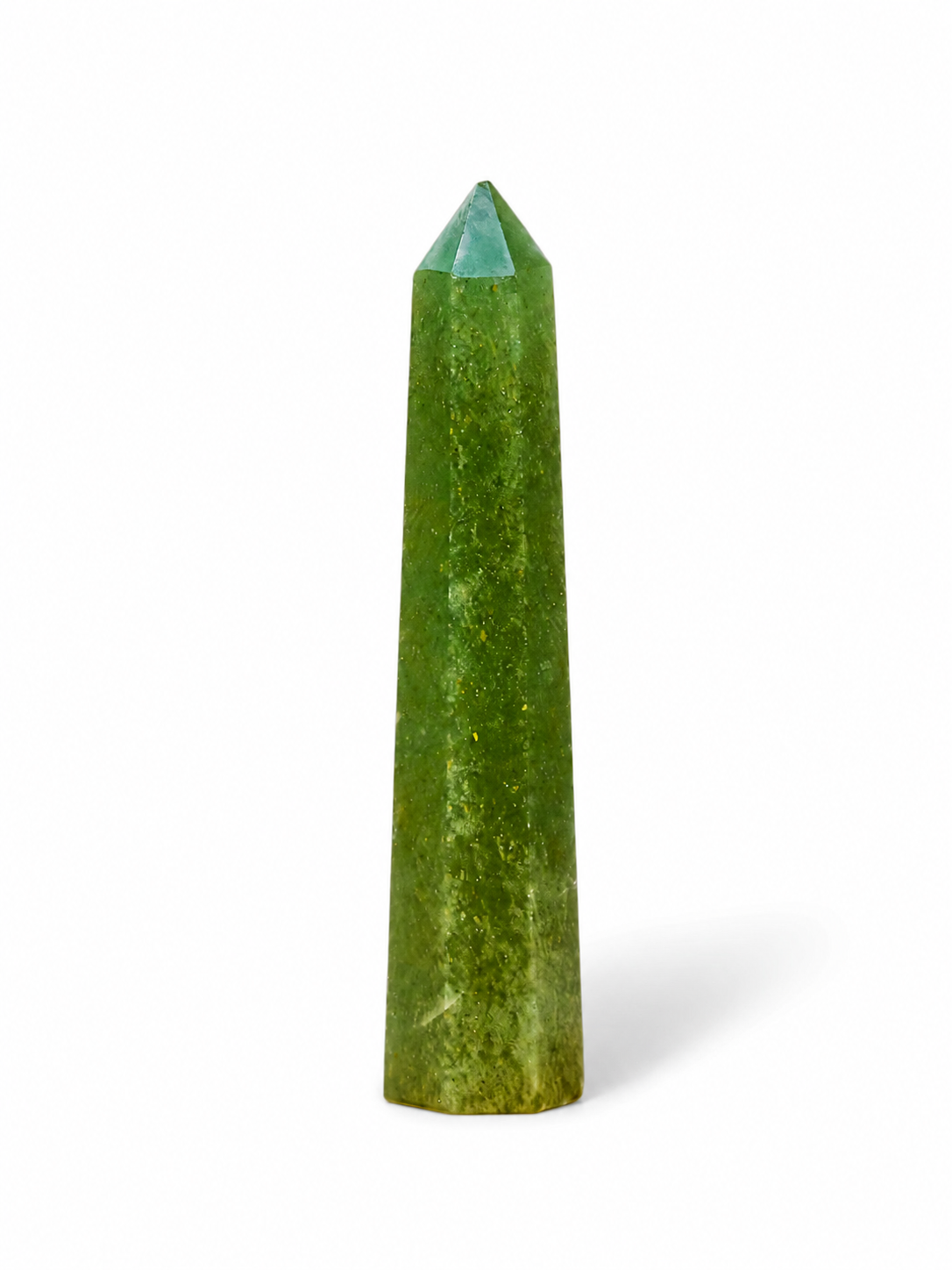 Punta de aventurina verde natural pulida generador