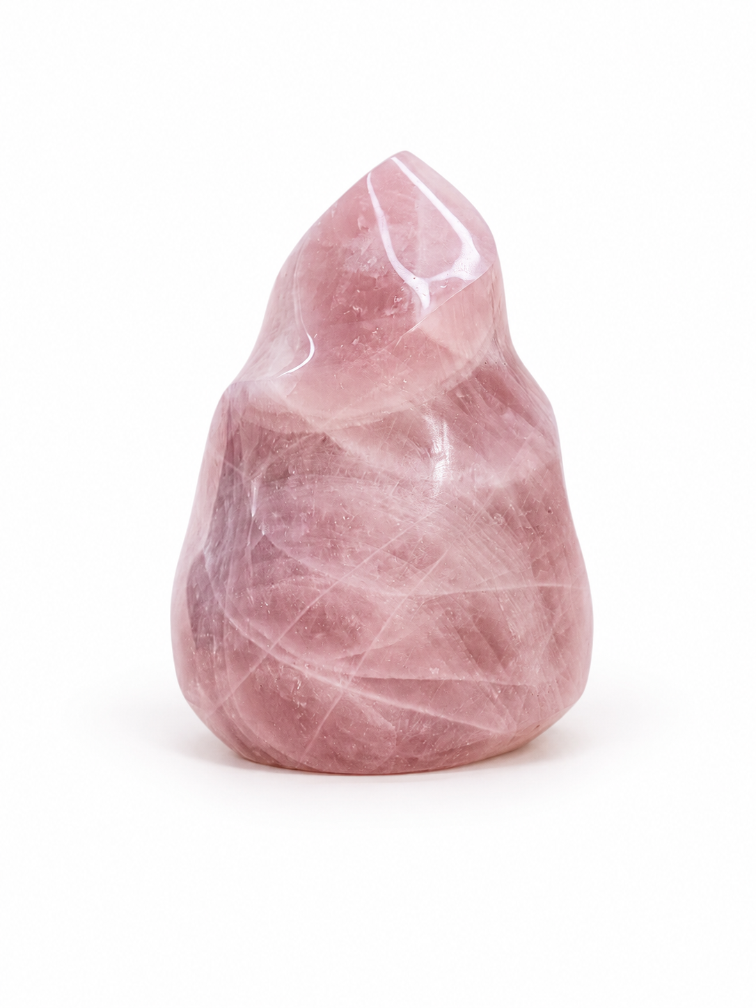 Llama de cuarzo rosa natural pulido 1kg