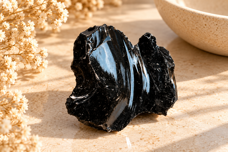 Masivo de Obsidiana Negra Natural Sin Pulir