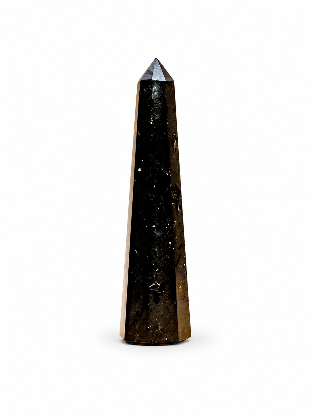 Punta de turmalina negra natural pulida generador