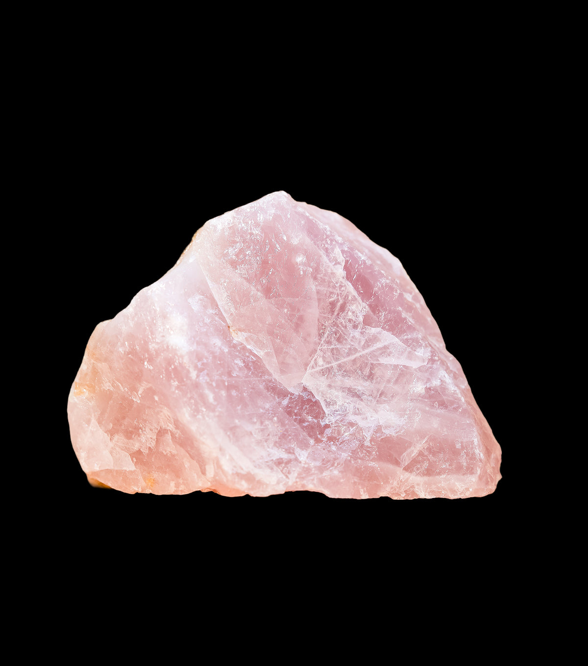 Cuarzo rosa masivo sin pulir · pieza natural en bruto de prismática