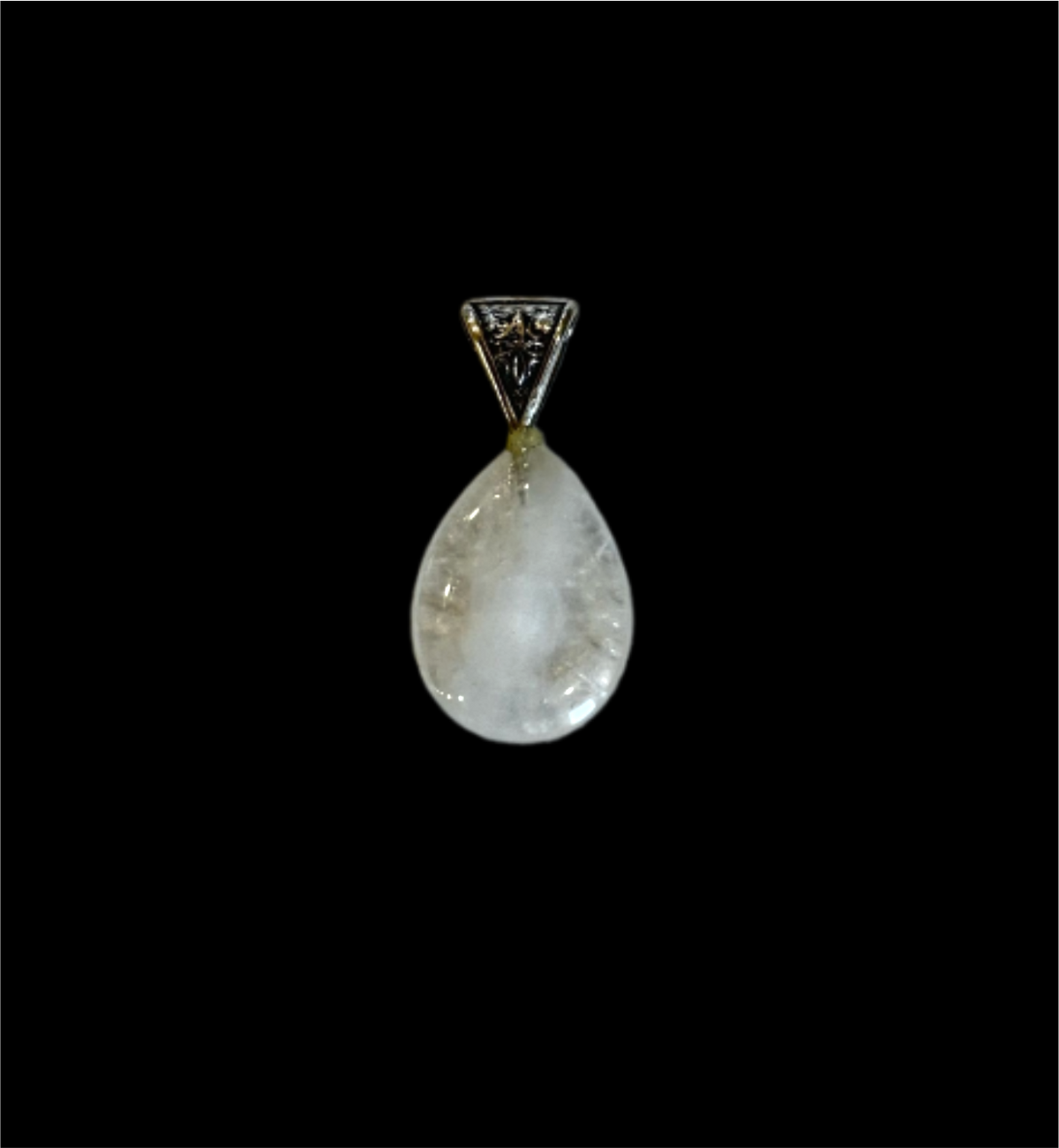 Dije gota de cuarzo blanco símbolo celta plata 950 de prismática