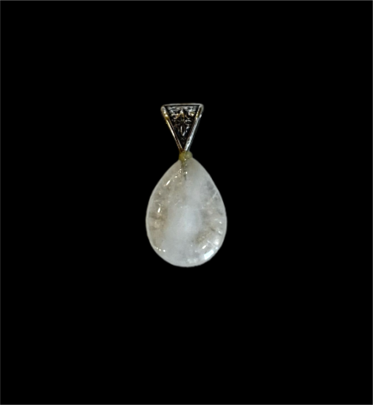 Dije gota de cuarzo blanco símbolo celta plata 950 de prismática