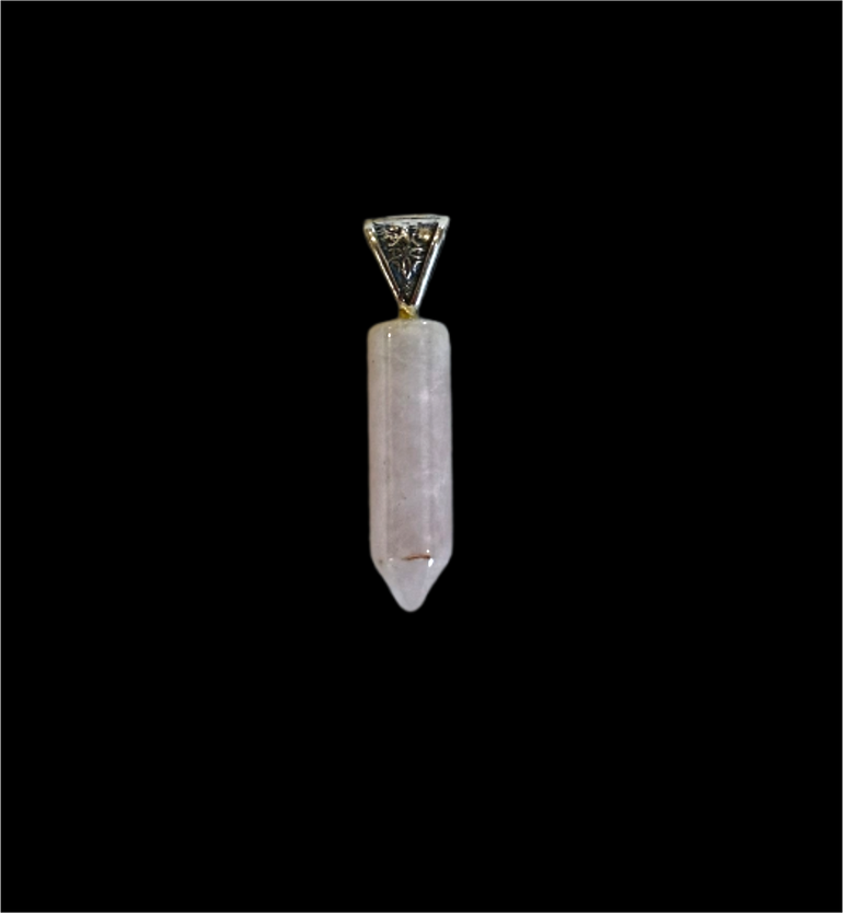 Dije Punta Generadora Cuarzo Rosa Simbolo Celta Plata 950 de Prismática.