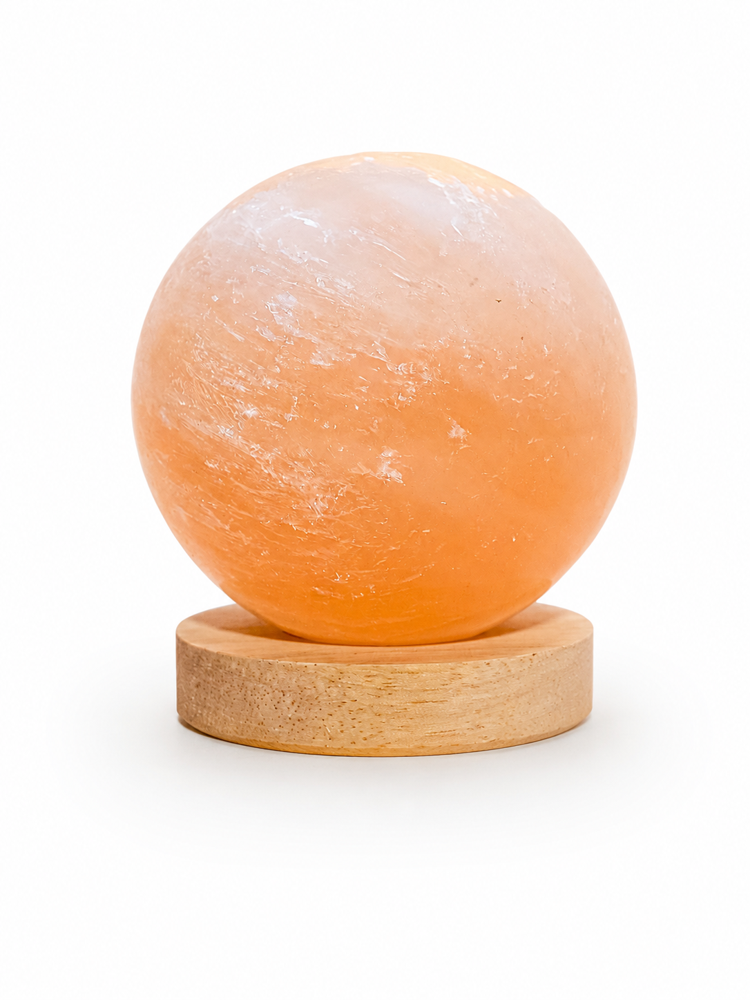 Esfera de selenita naranja pulida