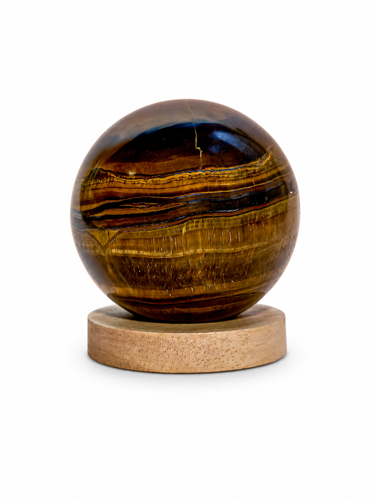 Esfera de Ojo de Tigre Natural Pulido