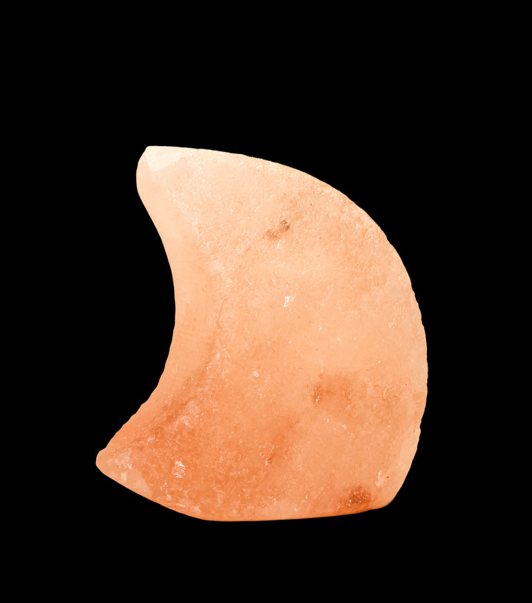 Lámpara de Selenita Naranja Luna | Iluminación Ambiental Natural