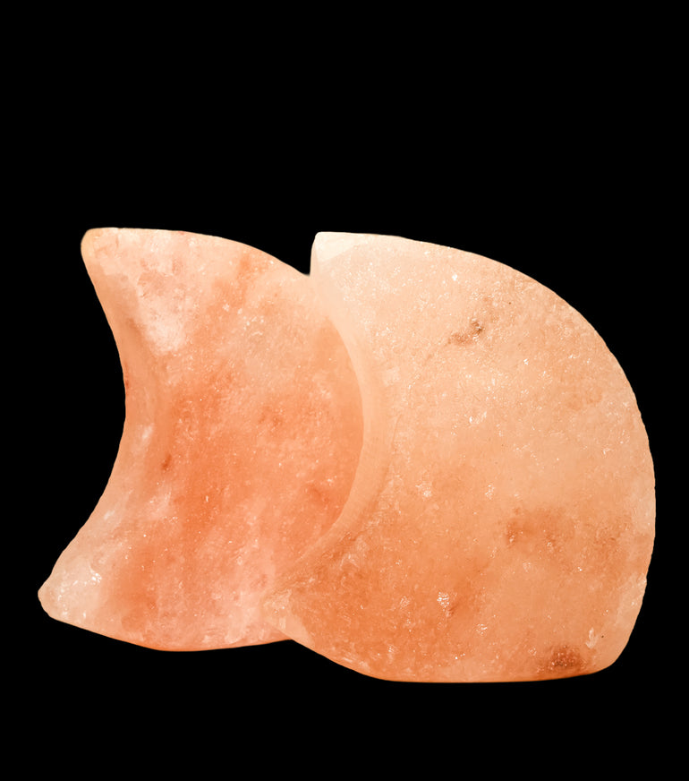 Lámpara de Selenita Naranja Luna | Iluminación Ambiental Natural